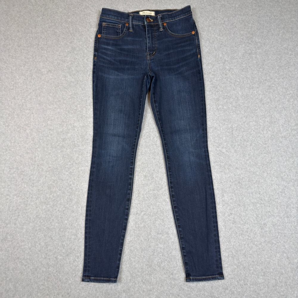 Madewell 9" High Rise Skinny Jeans Dark Wash Blue Denim Womens Size 26